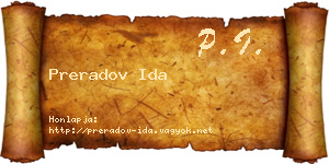 Preradov Ida névjegykártya